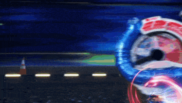 a person in a blue suit is holding up a speedometer