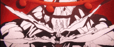 a black and white drawing of a monster with a huge mouth