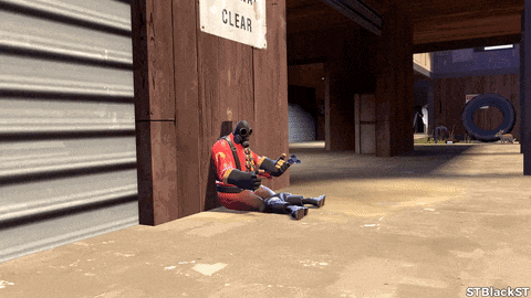 a video game character is sitting on the ground in front of a sign that says clear