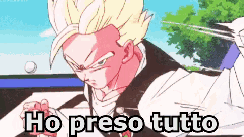 a cartoon of a man with the words ho preso tutto written below him