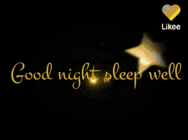 a black background with gold stars and the words good night sleep well on it