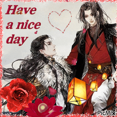 a picture of a man and a woman with the words have a nice day on it