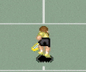 a cartoon of a person holding a tennis racquet with the word pats written in red letters