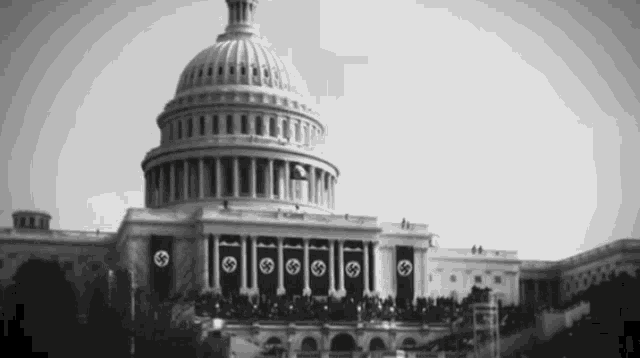 a black and white photo of the united states capitol building