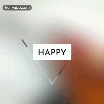a happy greeting card with a triangle and the word happy on it