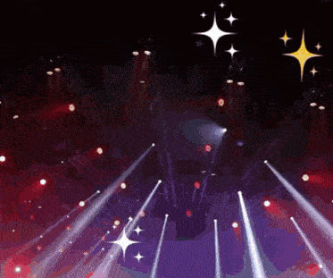 a stage with a lot of lights shining on it