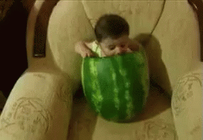 Baby In Watermelon GIF - Watermelon Baby Eat GIFs