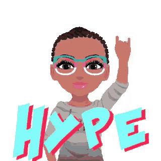 a girl wearing glasses and a hoodie with the word hype on her chest