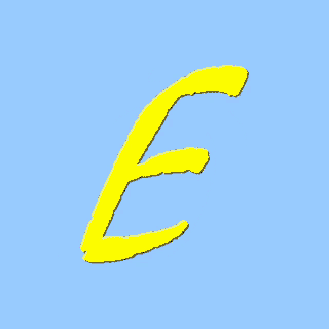 a green letter o is against a blue sky