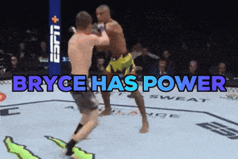 a boxing match with the words bryce has power written above it
