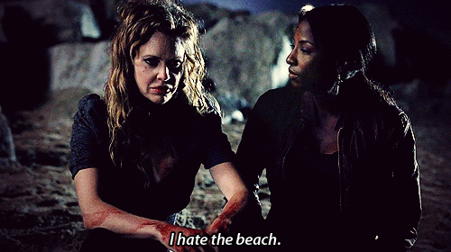 Pam Hates The Beach: "Fish Piss And Sand In Your Cooch" GIF - True Blood Pam Tara GIFs