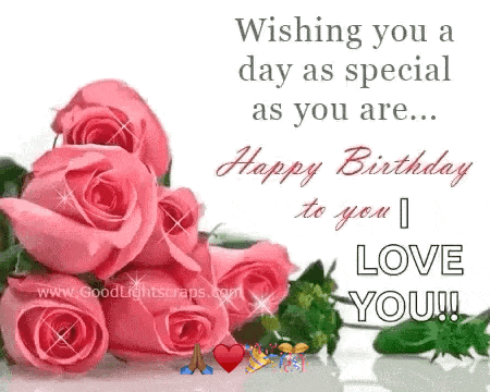 a birthday card with roses and the words wishing you a day as special as you are