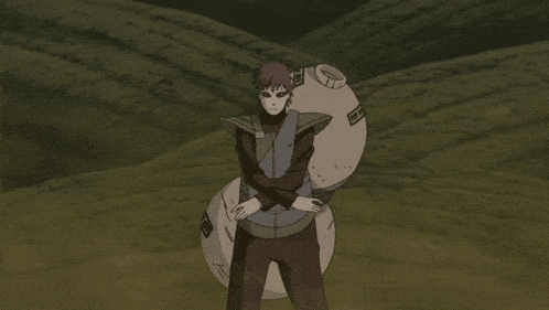 a cartoon character with a bag on his back that says ' naruto '