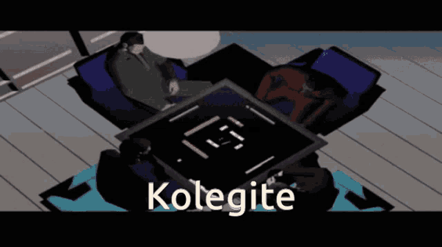 a black and white drawing of a man with the word kolegite written below him