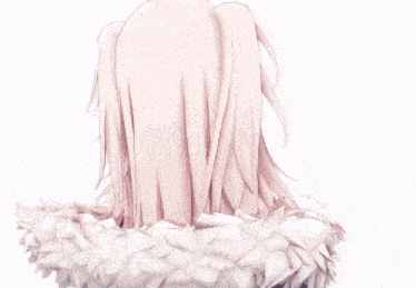 a 3d anime girl with white hair is giving the middle finger