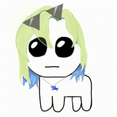 a cartoon drawing of a girl with a bunch of colorful feathers coming out of her mouth