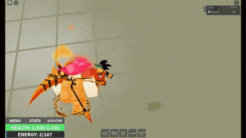 a screenshot of a video game showing a character 's health and energy