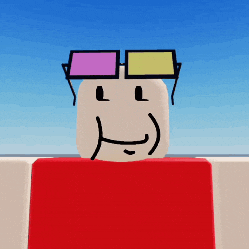 a cartoon character wearing sunglasses with a smiley face