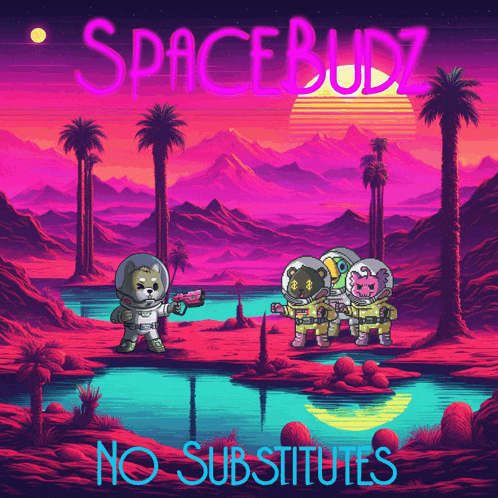 space budz no substitutes album cover with cartoon characters
