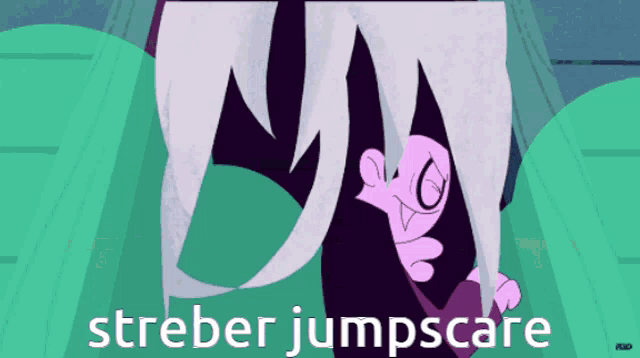 a picture of a cartoon character with the words streber jumpscare