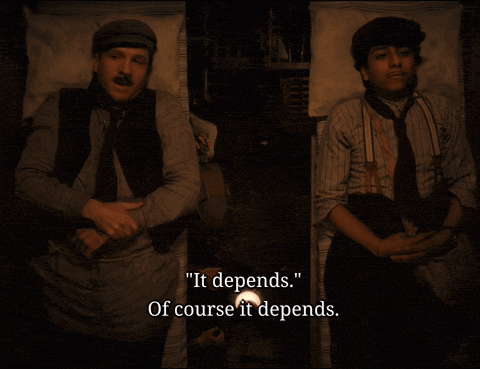 two men are laying in beds and one of them says yes i suppose you 're right