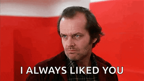a man says i always liked you with a red background