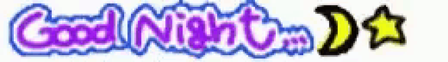 a purple and blue text that says good night on a white background