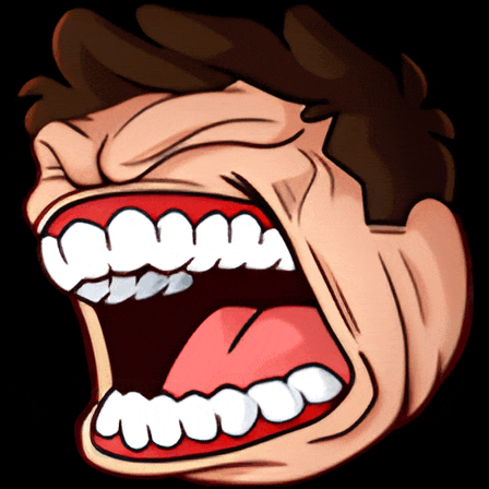 a cartoon of a man screaming with his mouth open