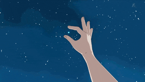 a hand reaching for a star in the sky