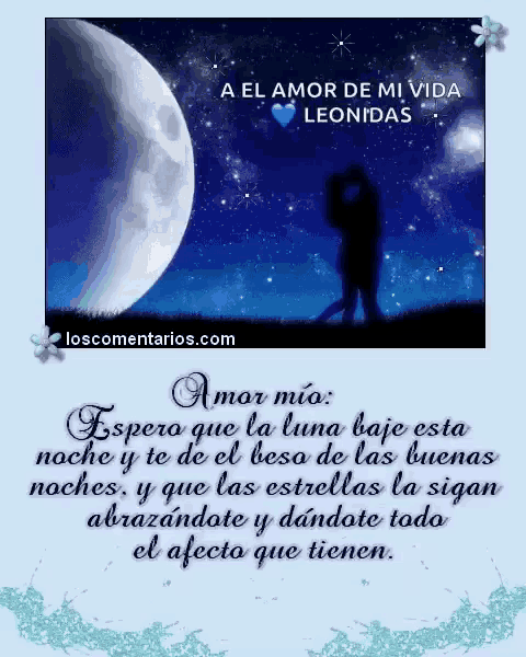 a picture of a man and woman kissing in front of the moon