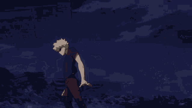 a drawing of a person standing in a field with a white background