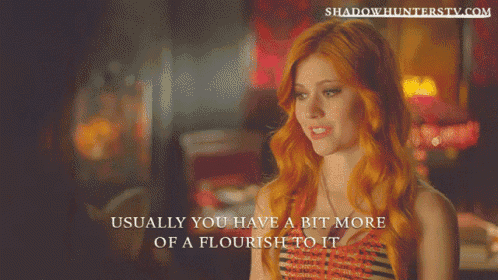 a woman with red hair says usually you have a bit more of a flourish