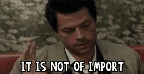 a man in a suit and tie is sitting in a chair and says `` it is not of import '' .
