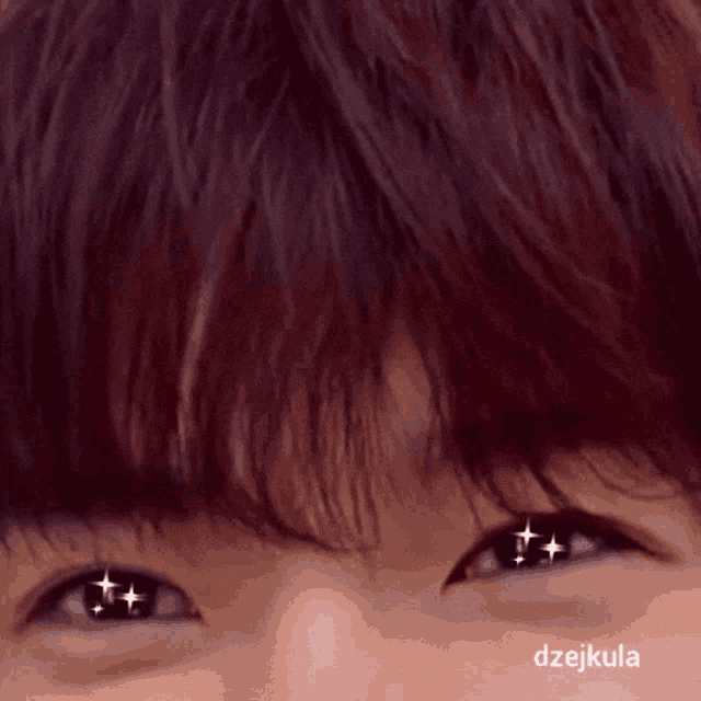 a close up of a person 's eyes with the name dzejkula on the bottom right