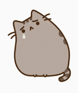 a cartoon cat is crying with a tear coming out of its eye