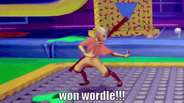 a cartoon character with the words won wordie on the bottom right