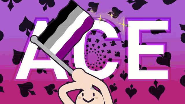 a person is holding an ace flag in front of ace