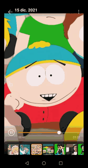 a screenshot of a south park cartoon on a phone