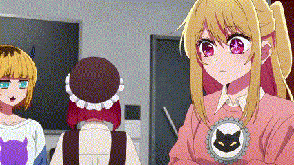 a group of anime girls are standing next to each other .