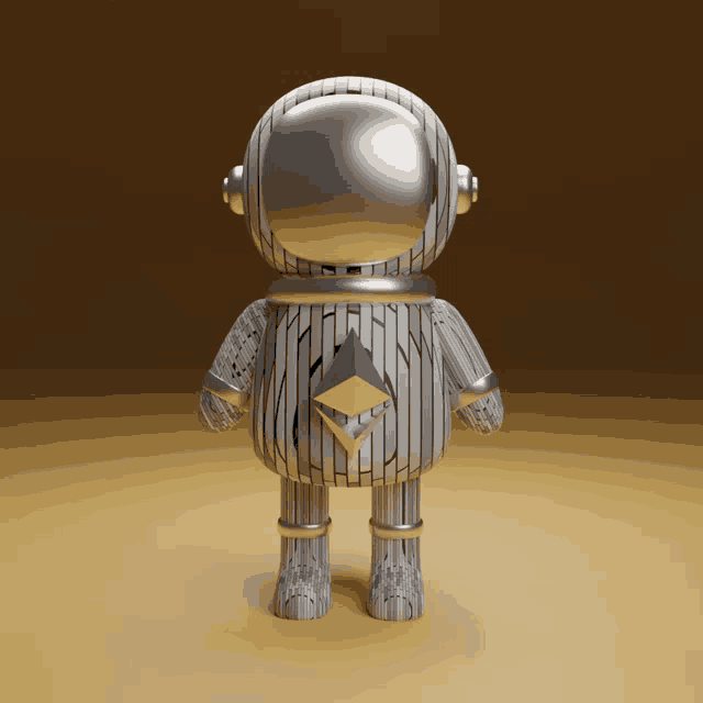 a 3d rendering of a robot with a helmet on