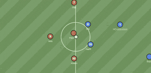 a soccer field with a few players on it including heinrich