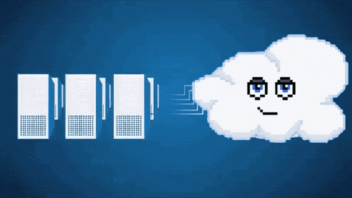 a pixel art of a cloud with a smiley face