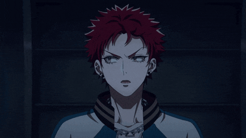 a cartoon character with red hair and a necklace around his neck