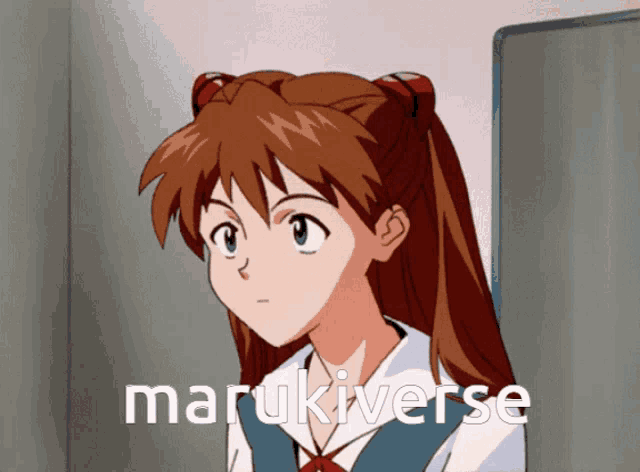 a picture of a girl with the word marukiverse written below her