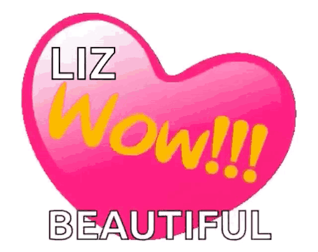 a pink heart with the words wow beautiful on it