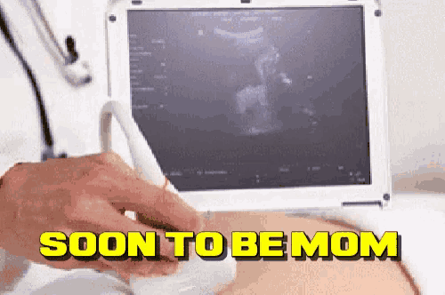 a woman getting an ultrasound with the words soon to be mom