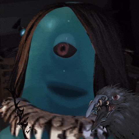 a painting of a woman 's face with an eye and a bird behind her