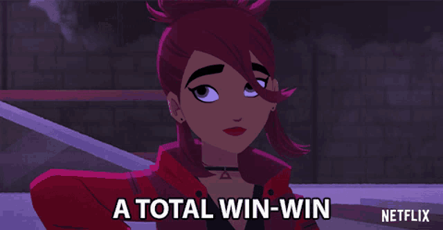 a cartoon character says a total win-win on netflix