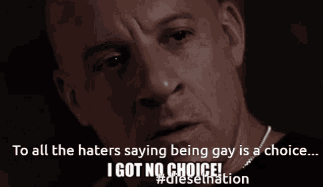 a man says " to all the haters saying being gay is a choice "