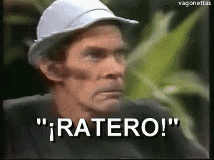 a man wearing a hat says ' ratero ' in spanish